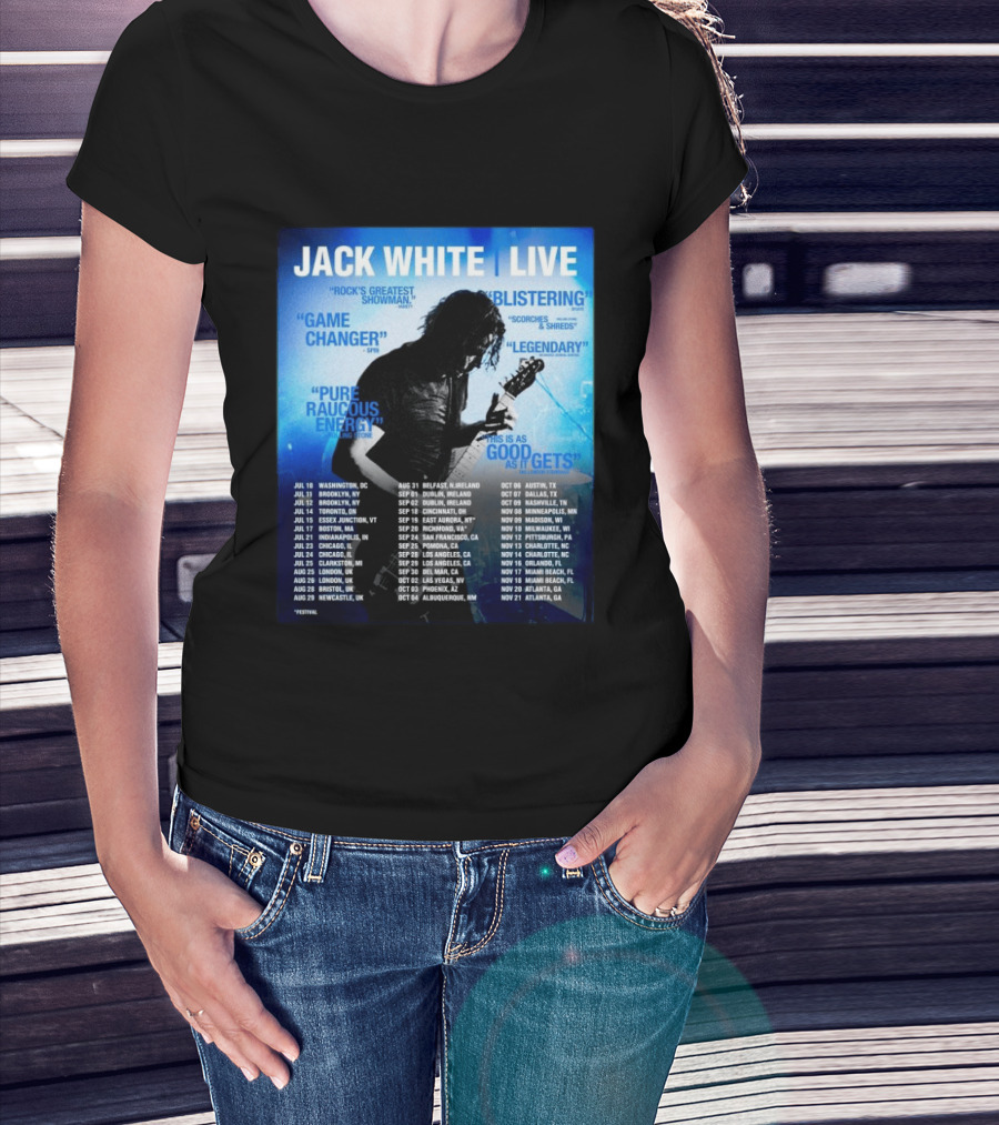Jack White Live 2026 North America UK Ireland Tour Dates Washington DC Kickoff T-Shirt