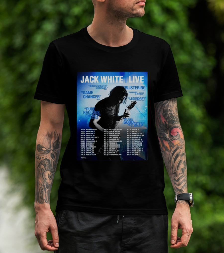 Jack White Live 2026 North America UK Ireland Tour Dates Washington DC Kickoff T-Shirt