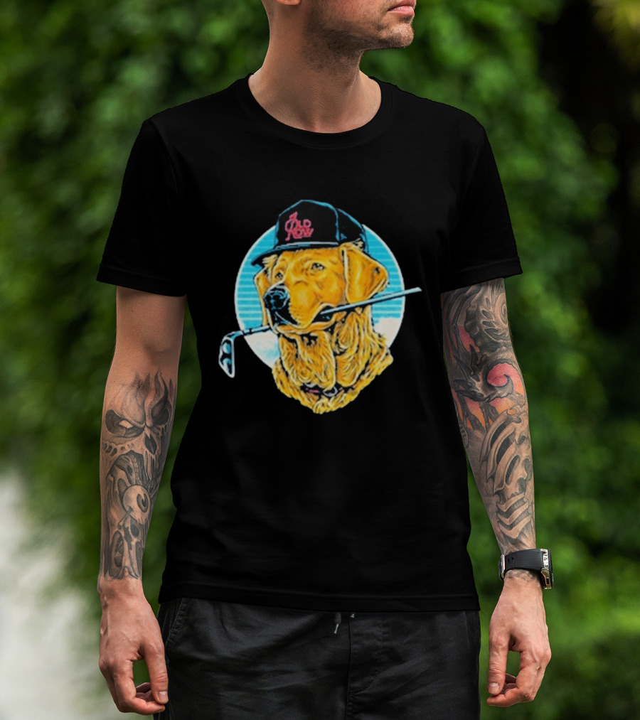 Old Row The Good Boys Golf Club Golden Retriever With Golf Club In Mouth T-Shirt