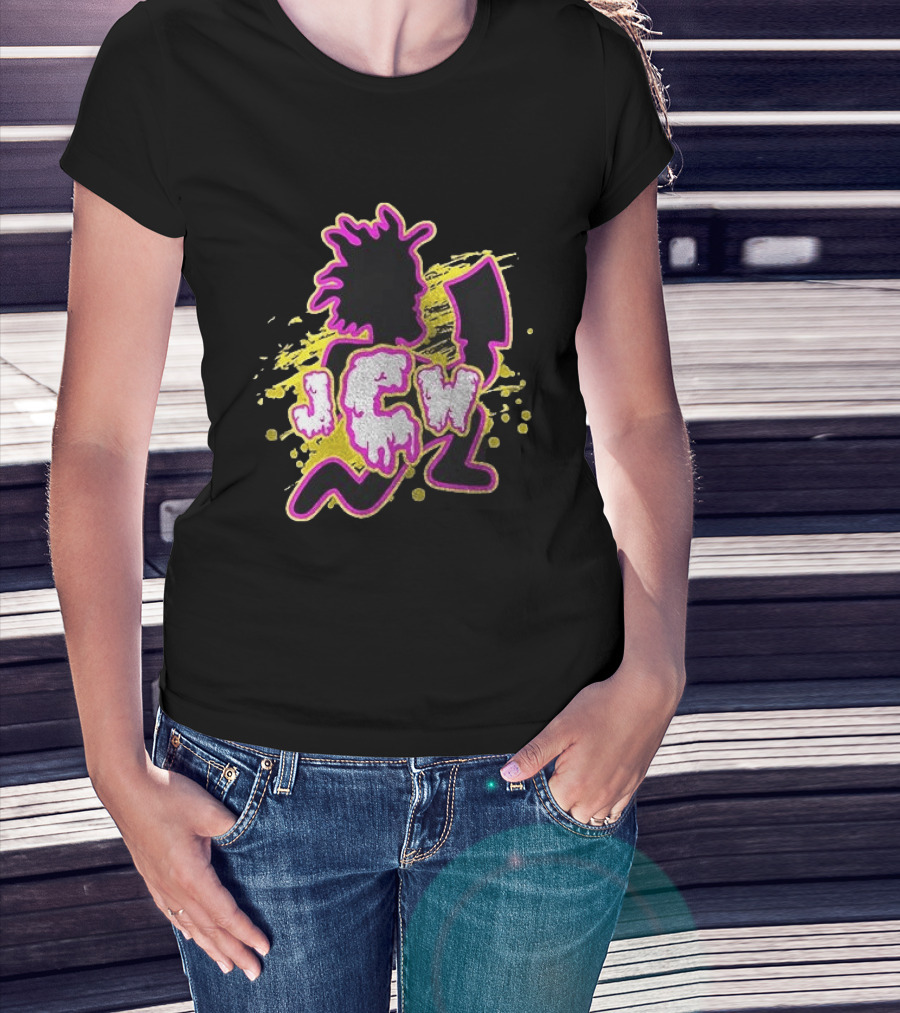 JCW Dani Mo Dino Myte Wrestler Iconic Wrestling Splatter T-Shirt