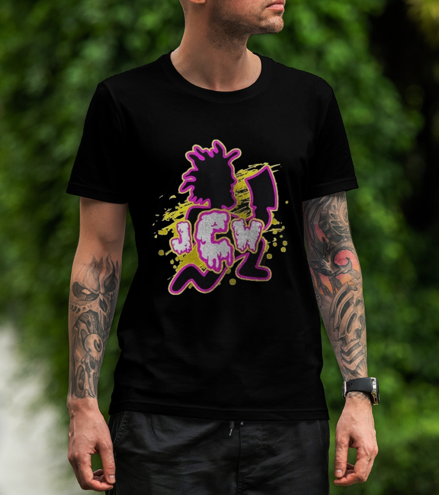JCW Dani Mo Dino Myte Wrestler Iconic Wrestling Splatter T-Shirt