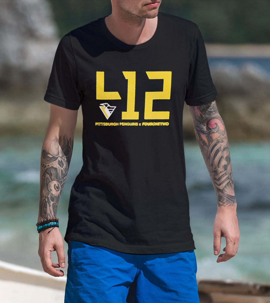 Pittsburgh Penguins 412 Fouronetwo Yellow Number T-Shirt