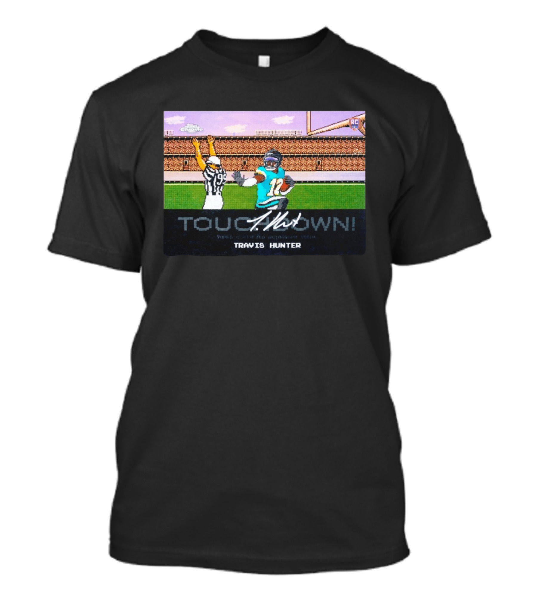 TOUCHDOWN Travis Hunter Jacksonville Jaguars Topps Chrome Rookie Card T-Shirt