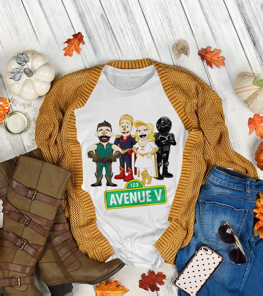 123 Avenue V Cartoon Characters Crossover Ensemble T-Shirt