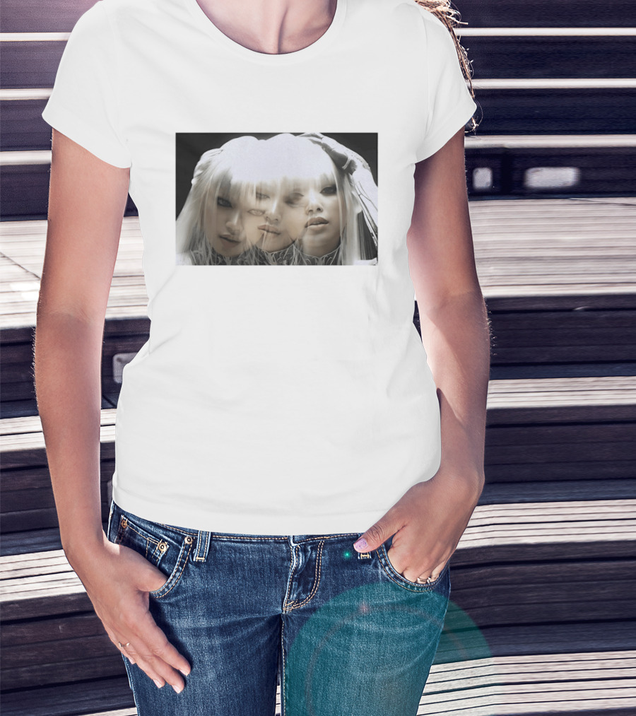 Lisa Bad Angel Gothic Aesthetic Triple Exposure Faces T-Shirt