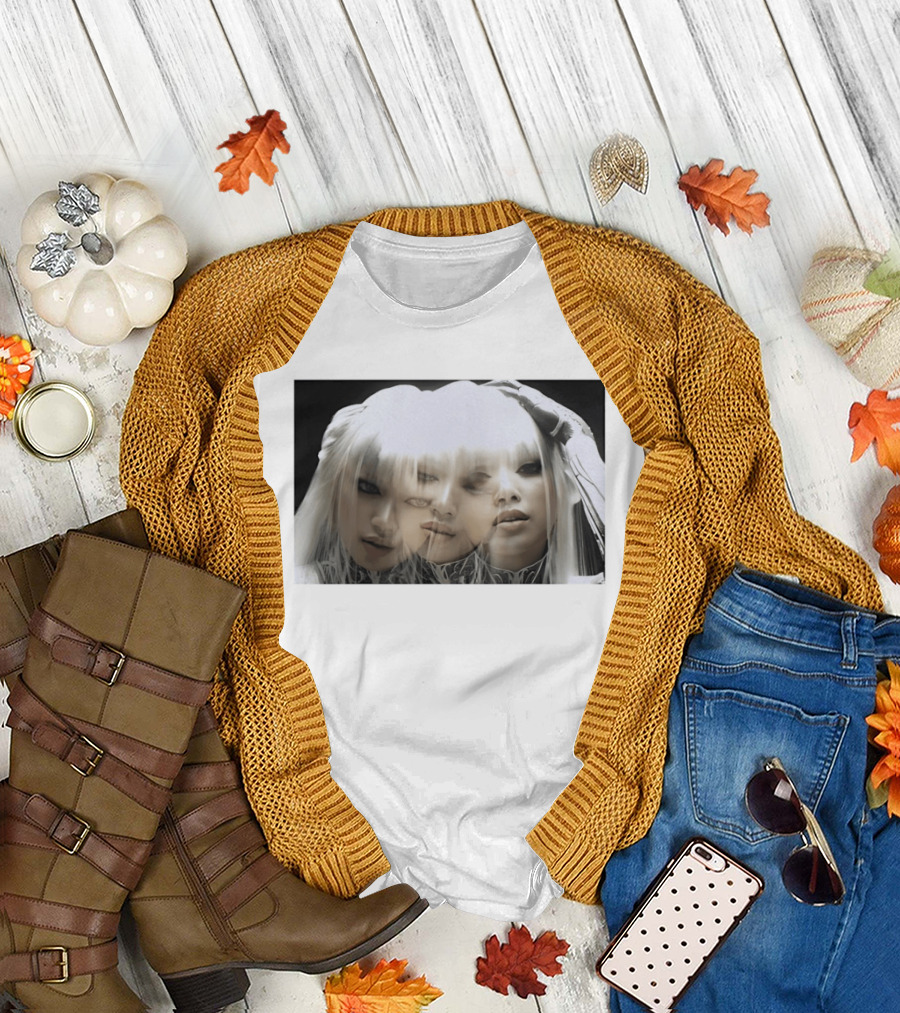 Lisa Bad Angel Gothic Aesthetic Triple Exposure Faces T-Shirt