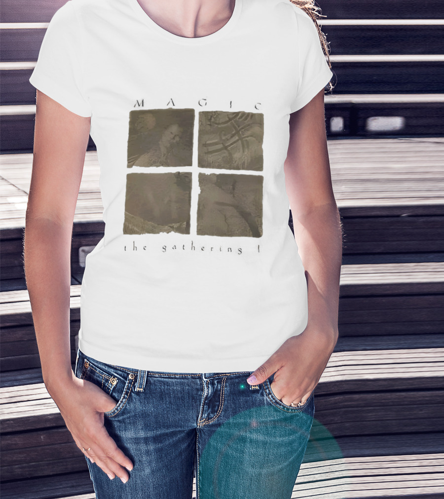 Magic The Gathering I Brown Four Panels Abstract T-Shirt