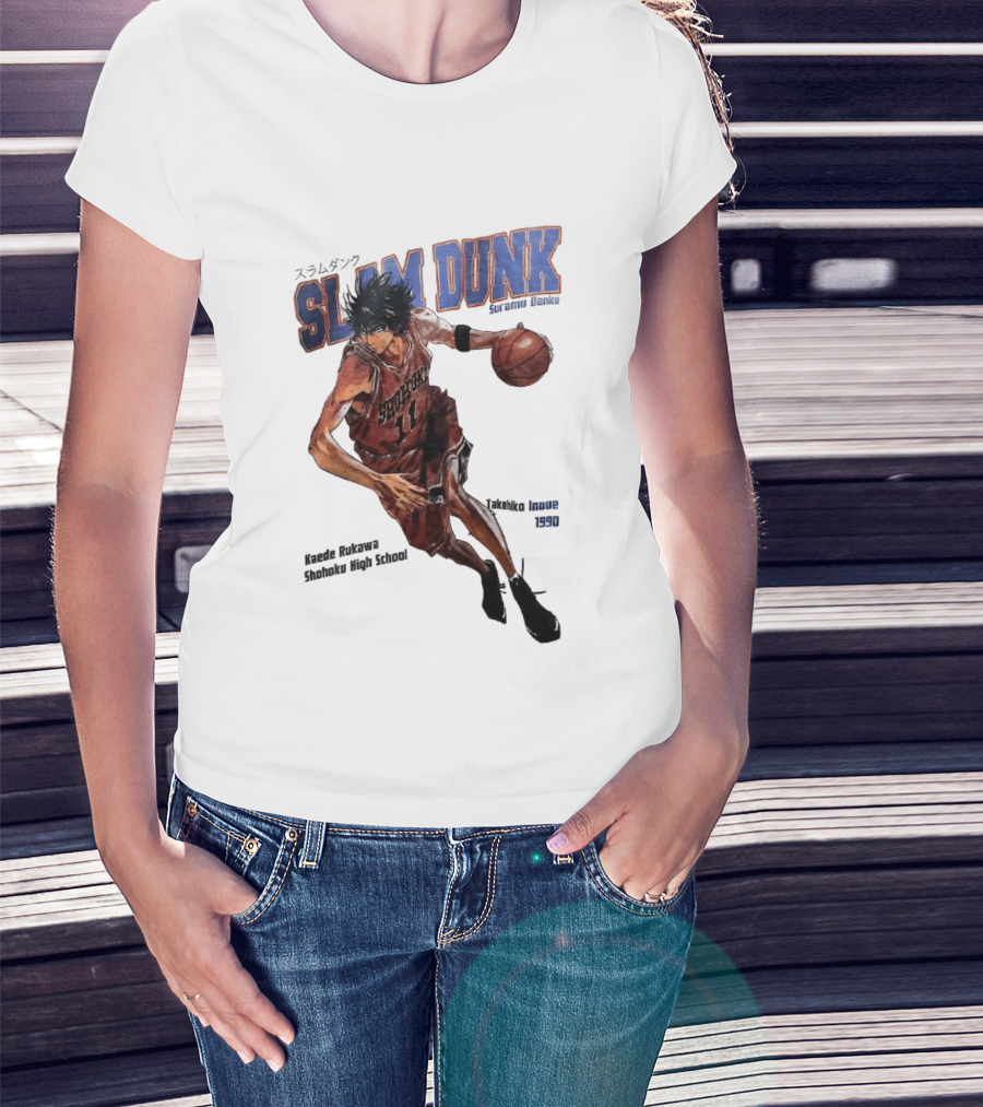 Slam Dunk Kaede Rukawa Shohoku High School Basketball Anime Character Japan T-Shirt