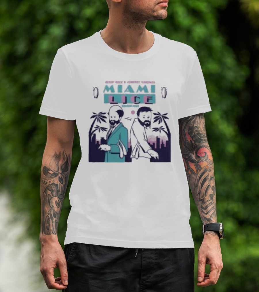 Aesop Rock Homeboy Sandman Miami Lice Retro Palm Trees 80s T-Shirt