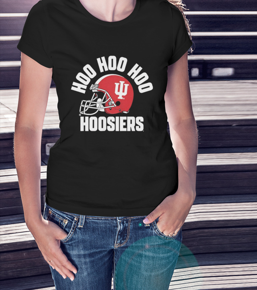 Indiana Hoosiers Hoo Hoo Hoo Football Helmet Logo Hoosiers T-Shirt