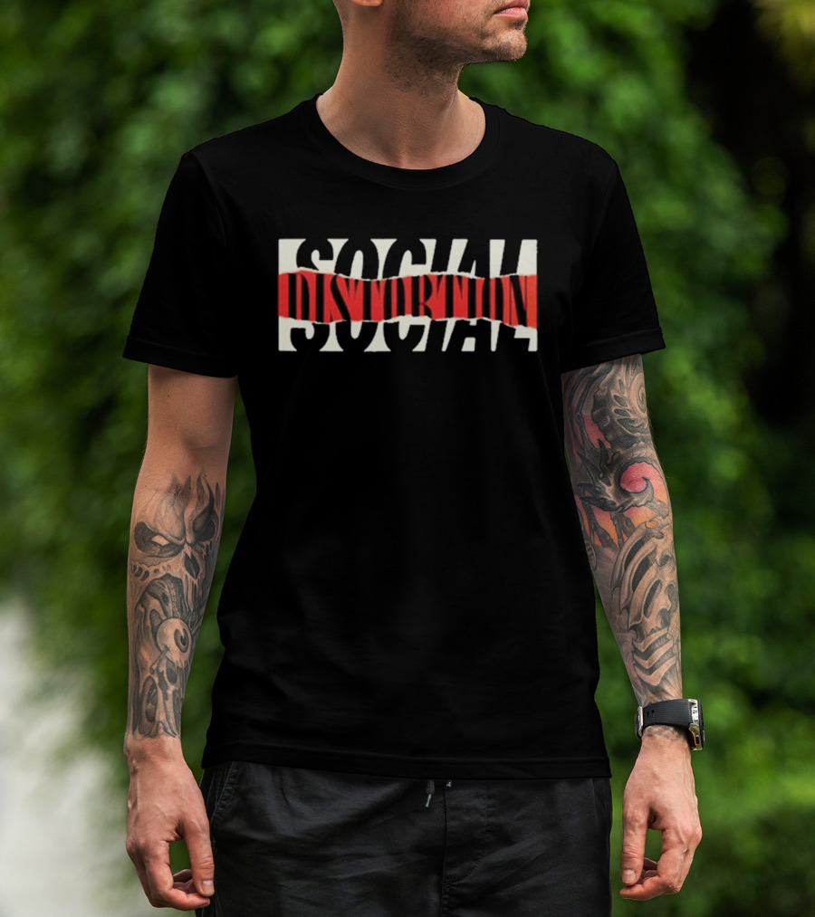 Social Distortion Torn White And Red T-Shirt