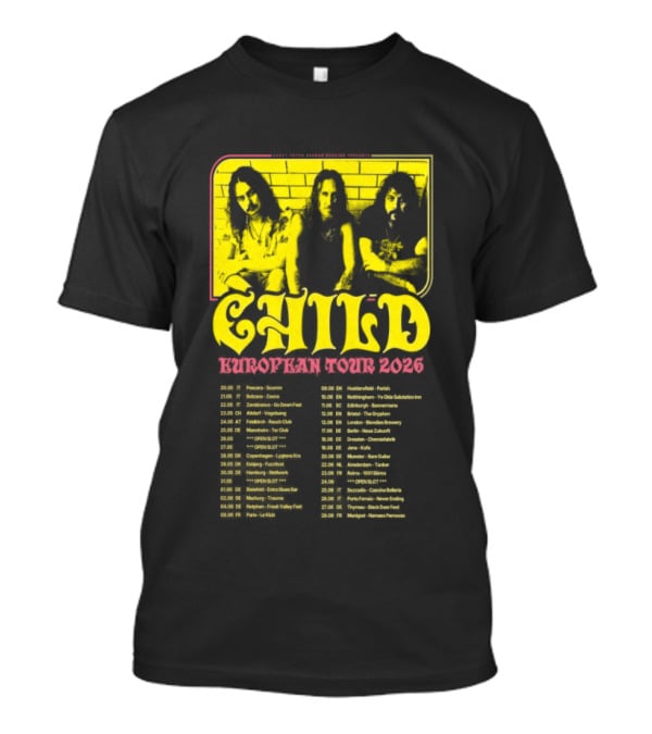 Child Europe Tour 2026 Concert Dates And Locations T-Shirt