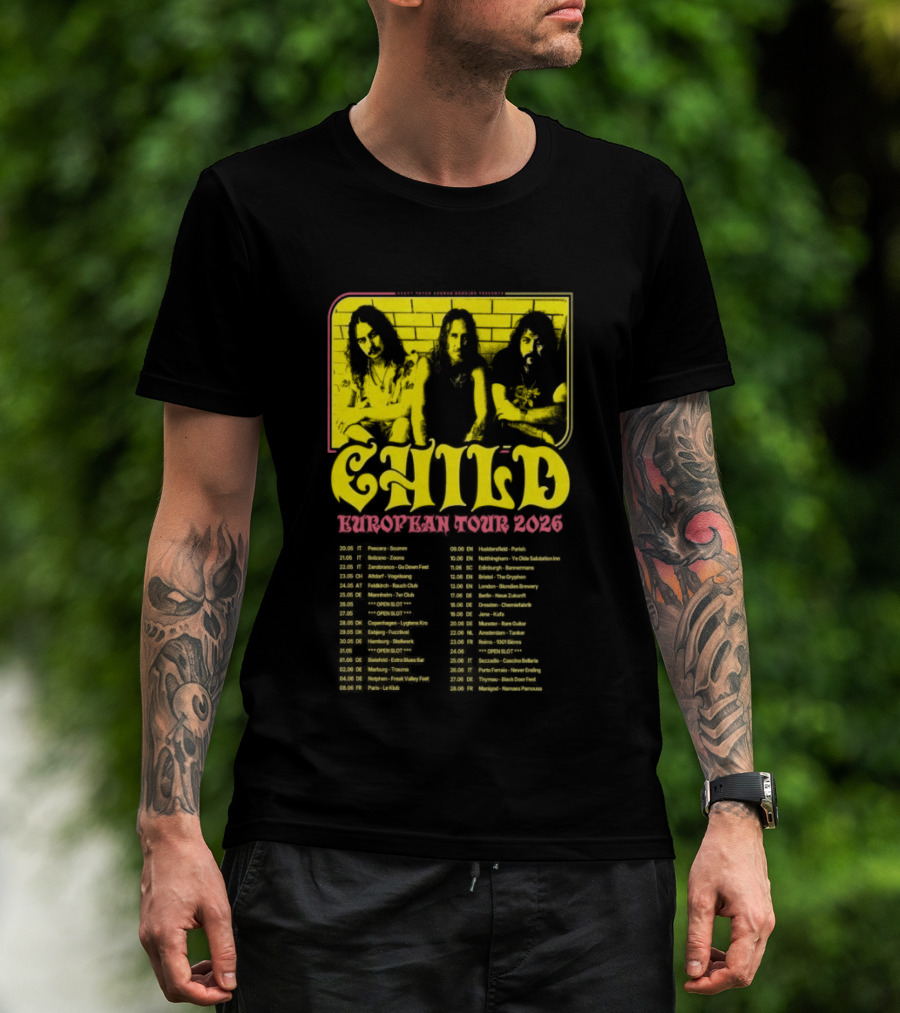 Child Europe Tour 2026 Concert Dates And Locations T-Shirt