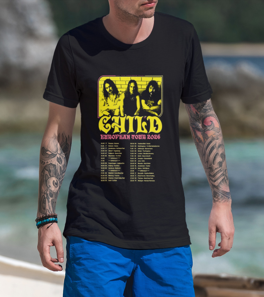 Child Europe Tour 2026 Concert Dates And Locations T-Shirt