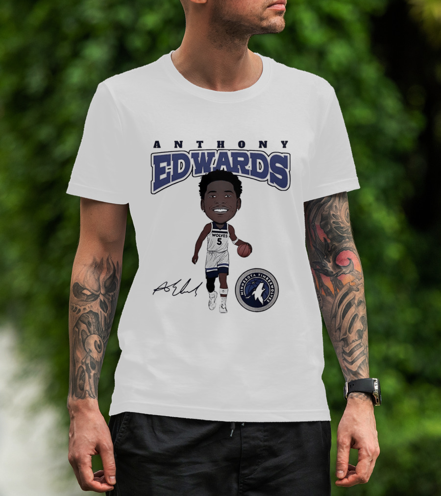 Anthony Edwards Minnesota Timberwolves NBA Hardwood Comic T-Shirt