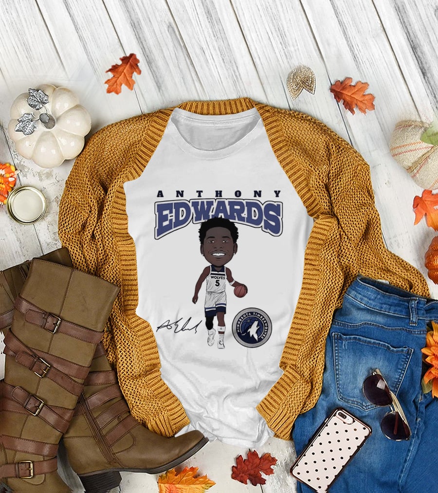 Anthony Edwards Minnesota Timberwolves NBA Hardwood Comic T-Shirt