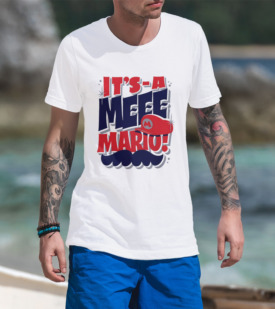 It's A Meee Mario M Moustache Cap T-Shirt