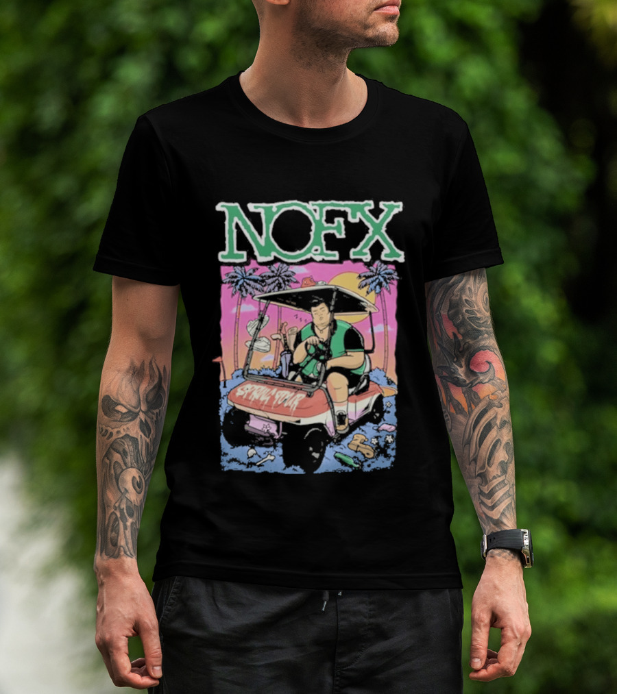 NOFX Mattersville Country Club Punk Rock Album Art Style Golf Cart Scene T-Shirt