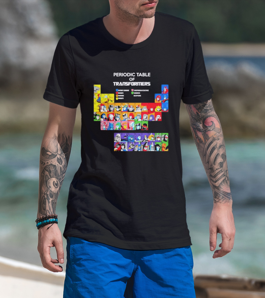 Periodic Table Of Transformers Autobots Decepticons Maximals Predacons T-Shirt