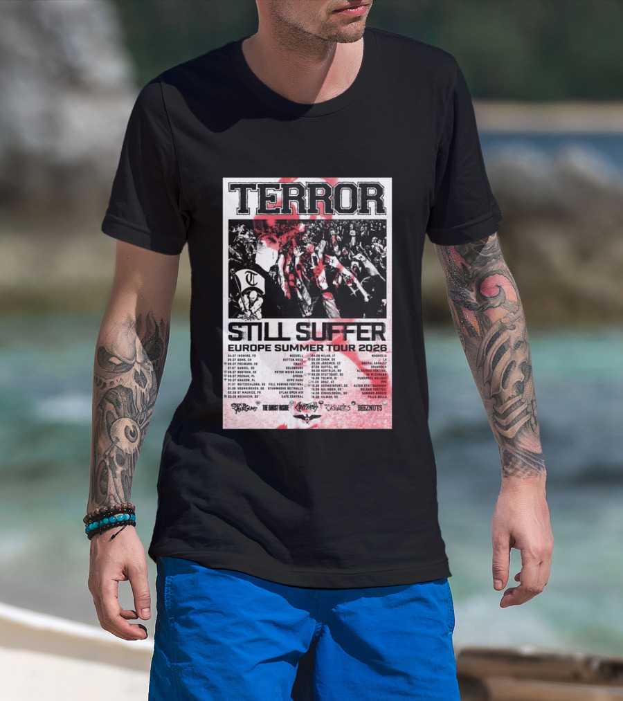 TERROR Still Suffer Europe Summer Tour 2026 With Stick To Your Guns And The Ghost Inside T-Shirt