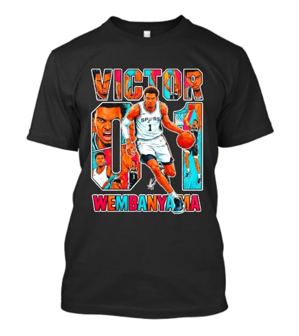 Victor Wembanyama No 1 San Antonio Spurs Comic Fiesta T-Shirt
