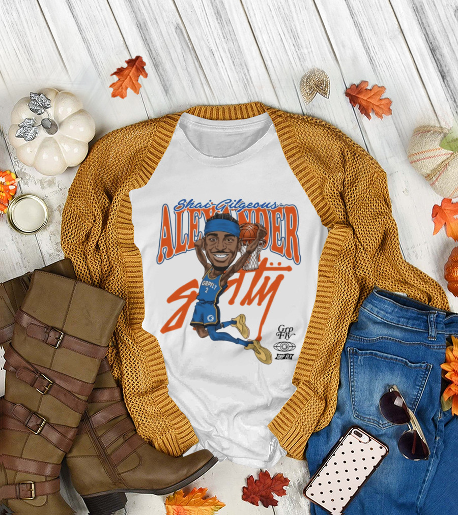 Shai Gilgeous Alexander Oklahoma City Basketball Dunk by Grip Fly T-Shirt