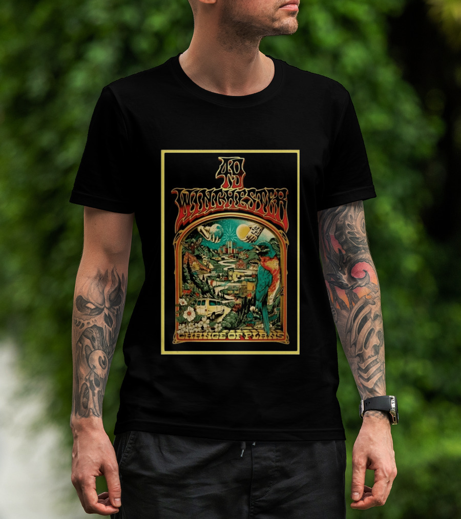 49 Winchester Change Of Plans Psychedelic Nature Cityscape Bird Van Moonflower T-Shirt