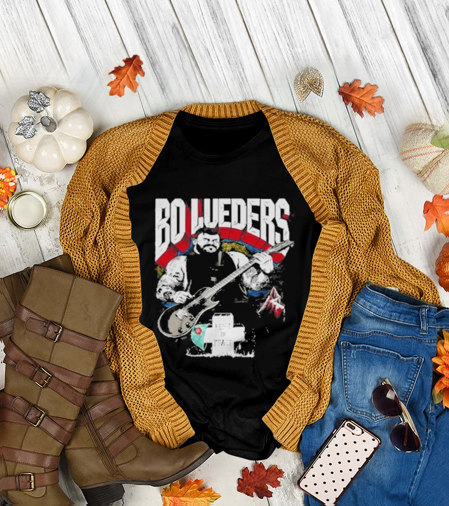 Bo Lueders Guitar Tribute Edgemen Rest in Peace T-Shirt