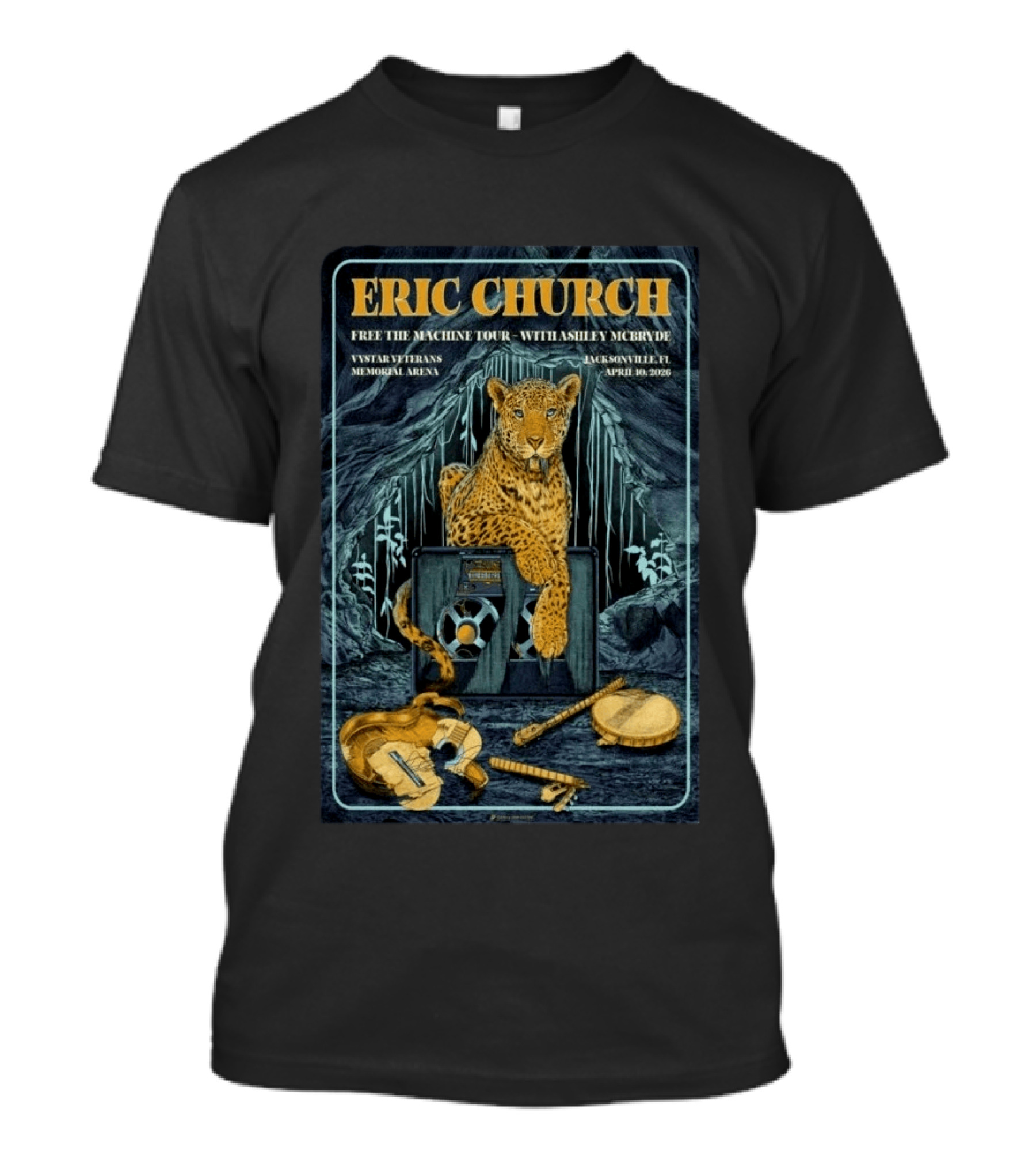 Eric Church Free The Machine Tour Jacksonville FL Vystar Veterans Memorial Arena April 10 2026 T-Shirt