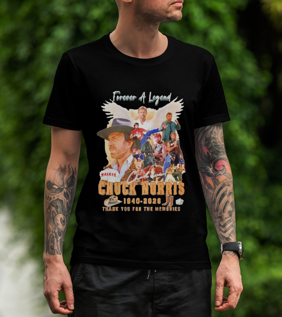 Forever A Legend Chuck Norris Thank You For The Memories 1940 2026 T-Shirt