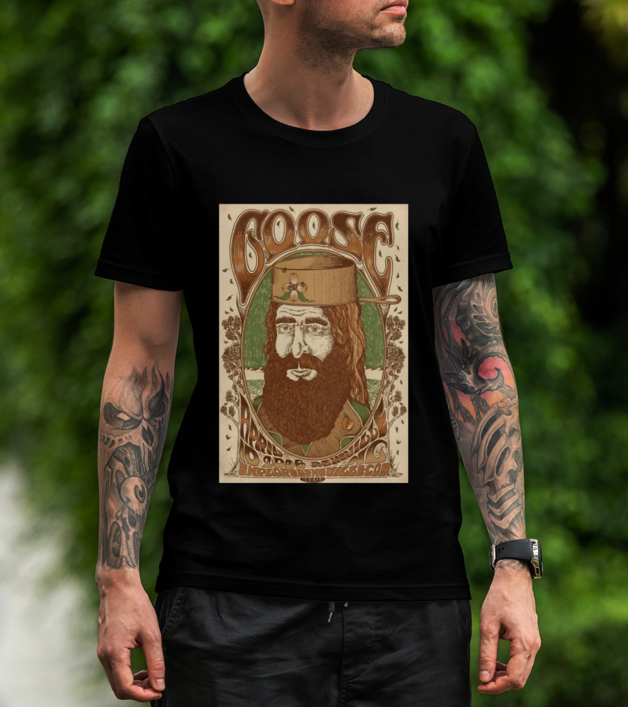 Goose Asheville ExploreAsheville.com Arena April 10 2026 Bearded Man With Hat T-Shirt