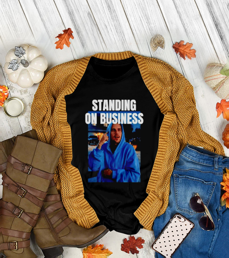 Standing on Business Blue Image T-Shirt