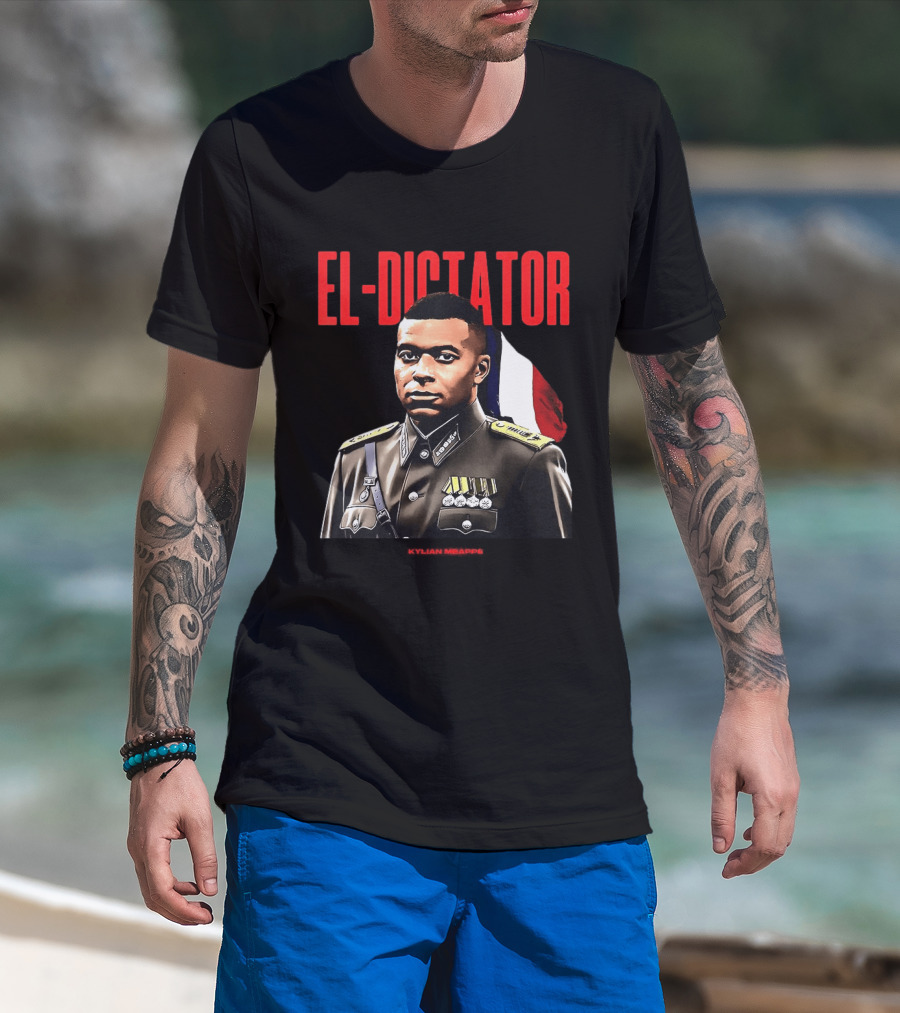 Kylian Mbappé El Dictator Military Uniform French Flag T-Shirt
