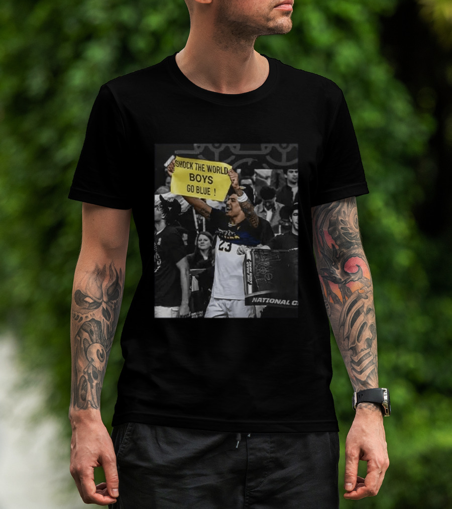 Shock The World Boys Go Blue Michigan Wolverines National Champions T-Shirt