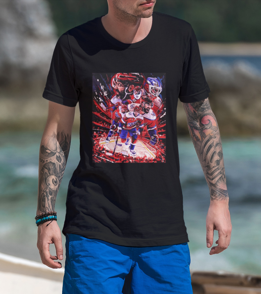 Washington Capitals Alex Ovechkin 2026 Hockey Team Players Montage T-Shirt