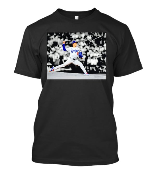 Yoshinobu Yamamoto Dodgers Pitching Action Los Angeles 2026 T-Shirt