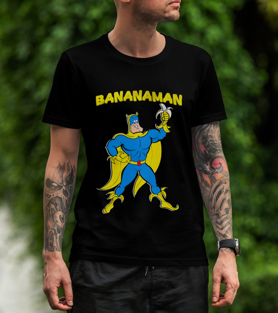 Bananaman Cartoon Superhero With Banana T-Shirt