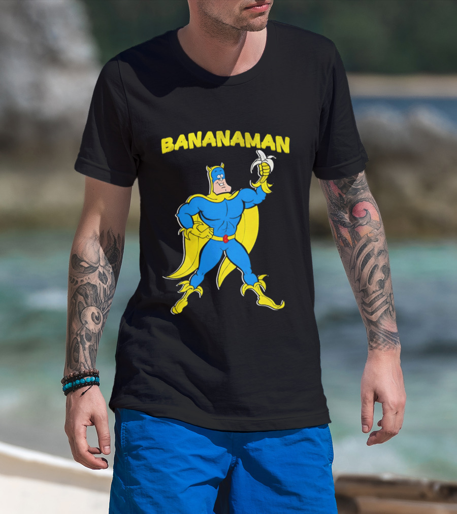 Bananaman Cartoon Superhero With Banana T-Shirt