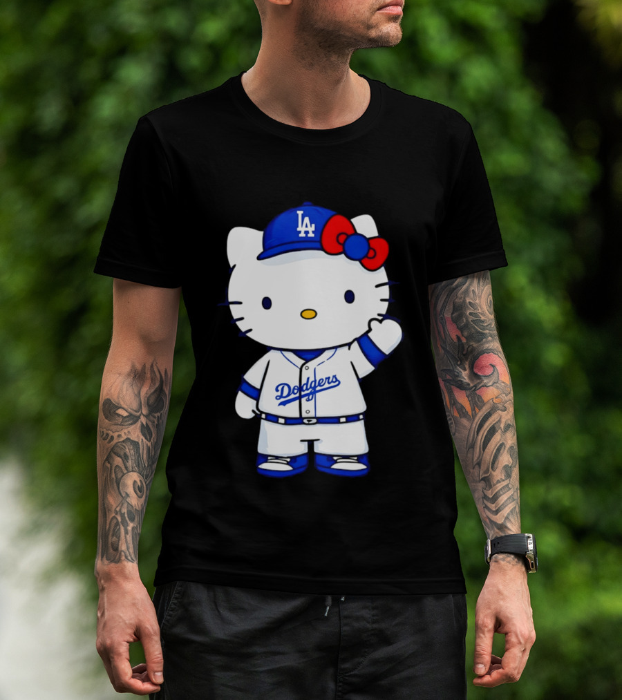 Hello Kitty Los Angeles Dodgers MLB Baseball Collaboration Fan T-Shirt