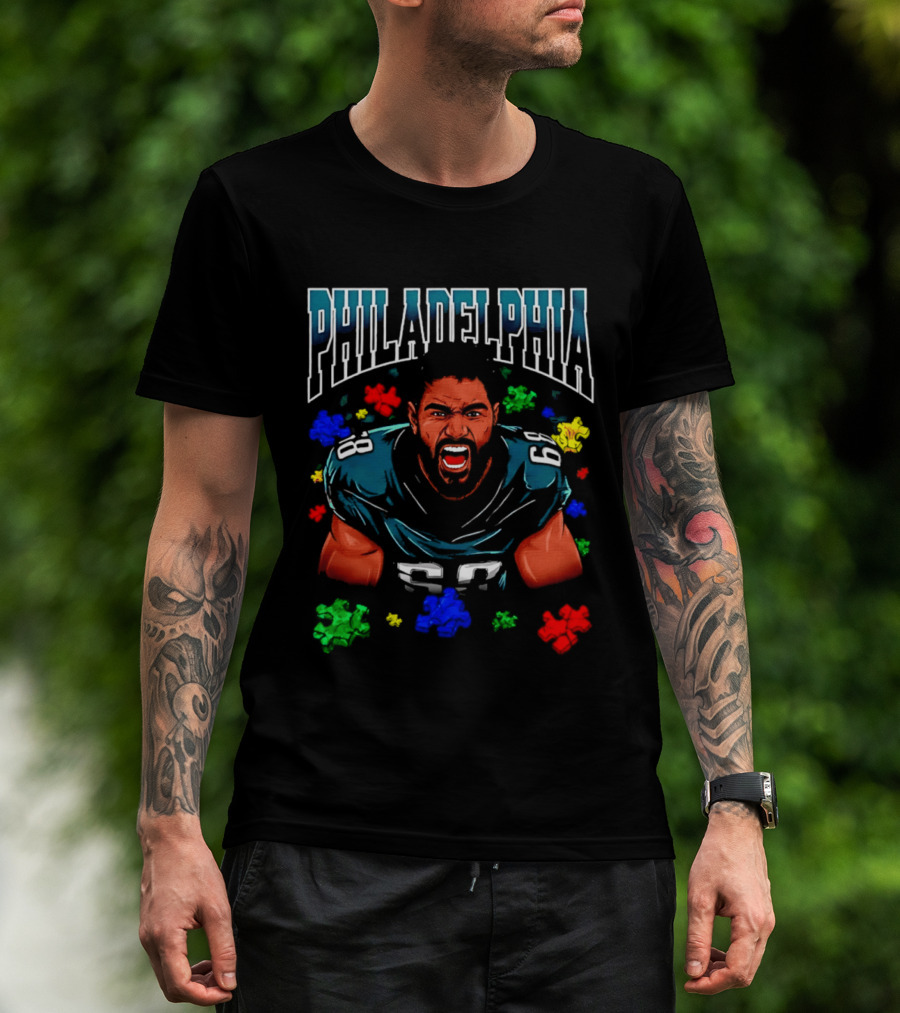 Jalen Carter Philadelphia Eagles Puzzle Piece Football T-Shirt