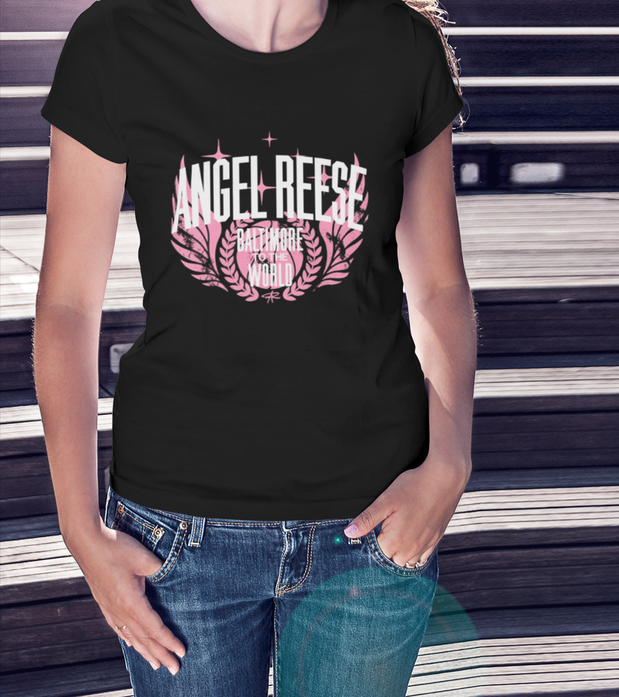 Angel Reese Baltimore To The World Laurel Wings Star Motif T-Shirt