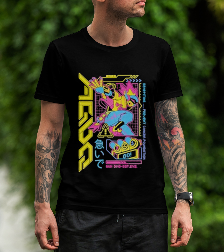 The Yetee AGDQ 26 Neon Anime Mech Retro Japanese T-Shirt
