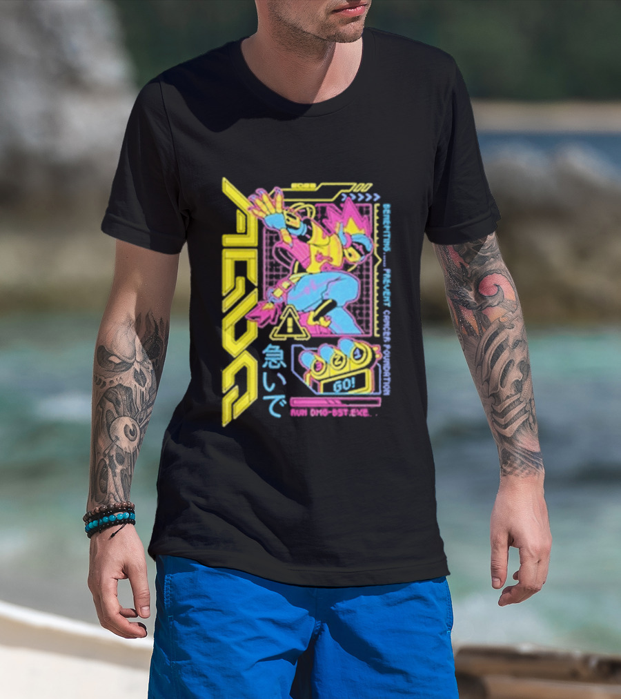 The Yetee AGDQ 26 Neon Anime Mech Retro Japanese T-Shirt