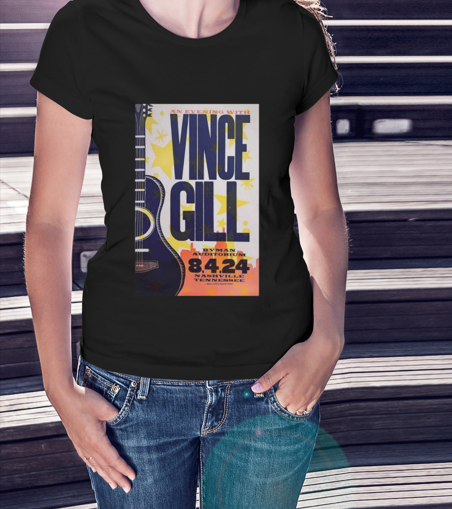 An Evening With Vince Gill Ryman Auditorium 8.4.24 Nashville Tennessee T-Shirt