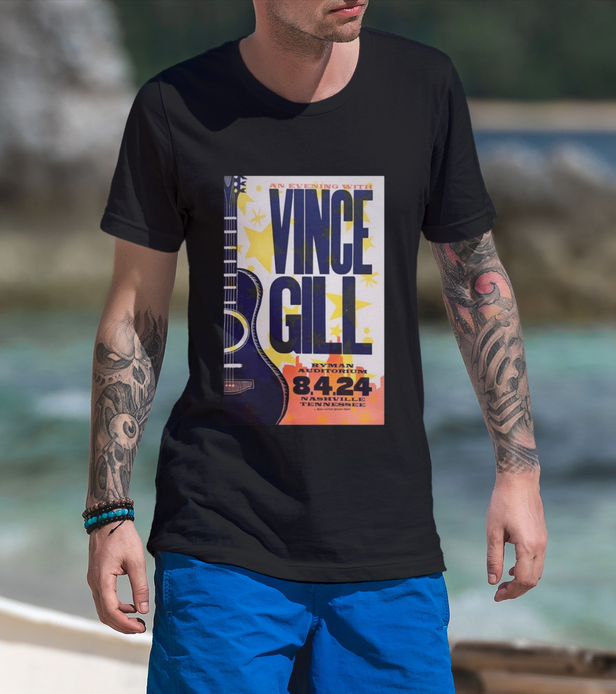 An Evening With Vince Gill Ryman Auditorium 8.4.24 Nashville Tennessee T-Shirt