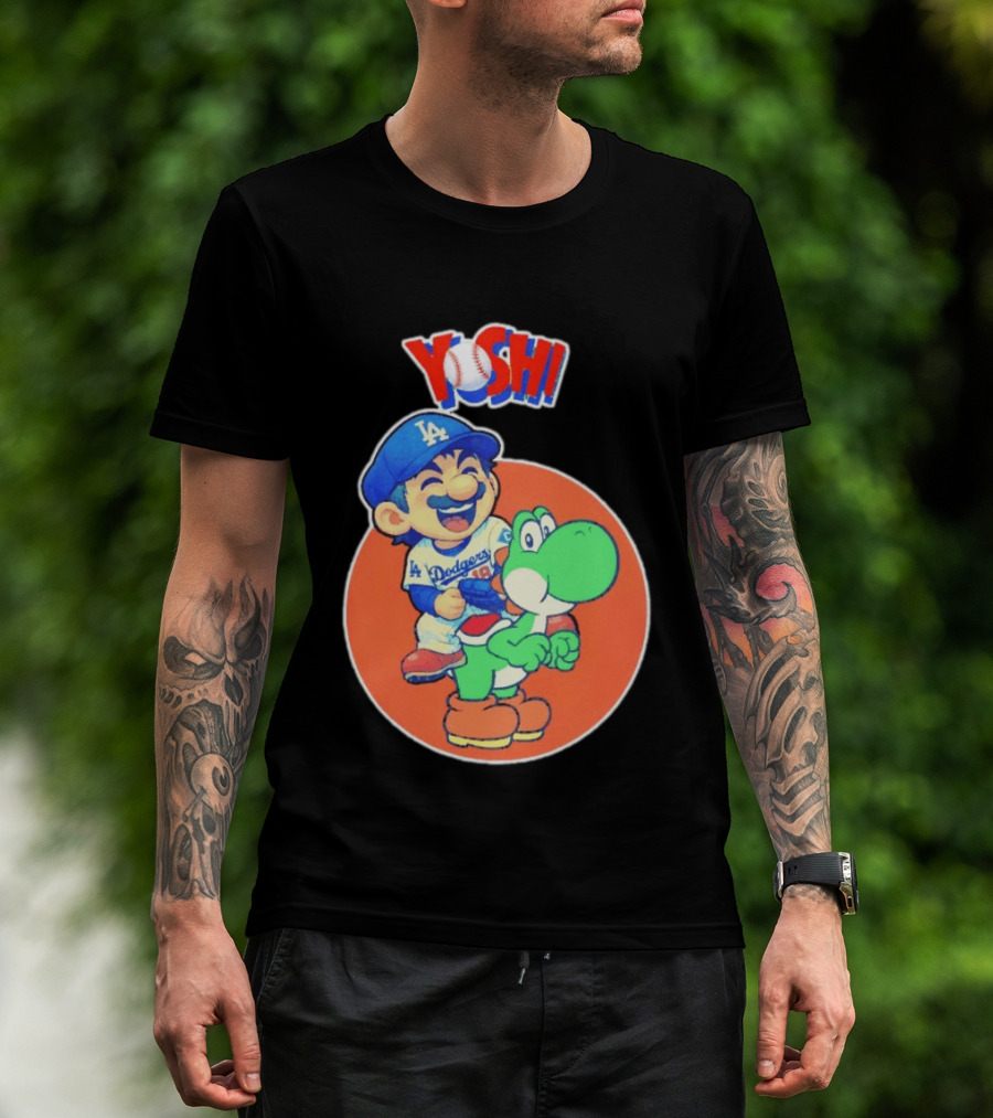 Yoshinobu Yamamoto Los Angeles Dodgers MLB Yoshi Cartoon Dodger Gear T-Shirt