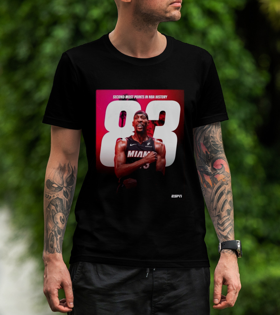 Bam Adebayo 83 Second Most Points NBA History Miami ESPN T-Shirt