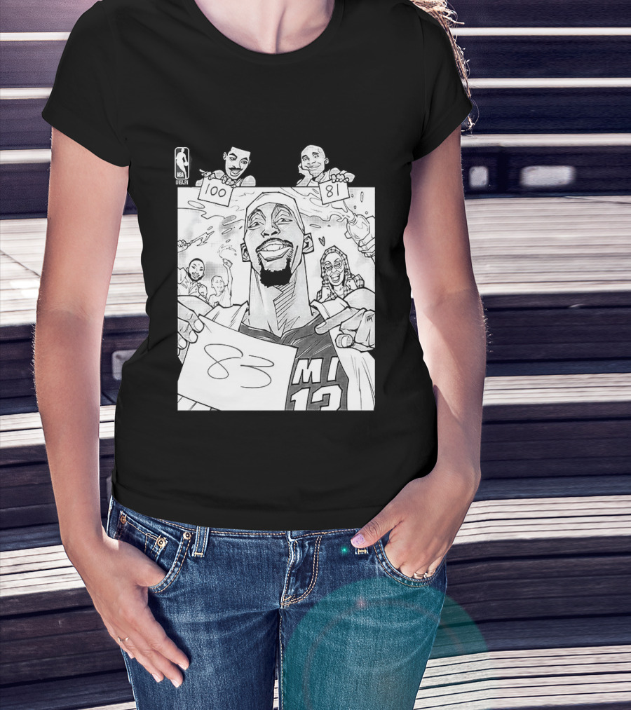 Bam Adebayo 83 Points Wilt Bam Kobe 2nd Highest Scoring Game NBA History Cartoon Miami 13 T-Shirt