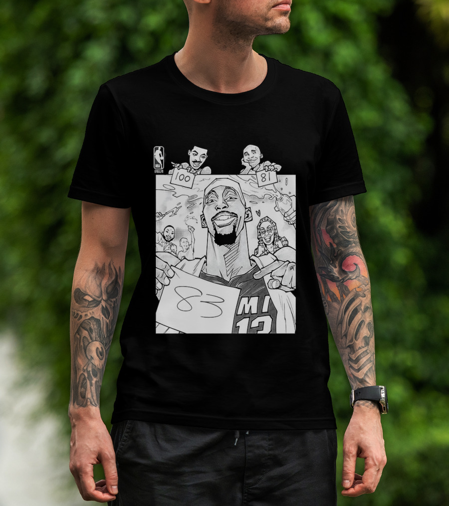 Bam Adebayo 83 Points Wilt Bam Kobe 2nd Highest Scoring Game NBA History Cartoon Miami 13 T-Shirt