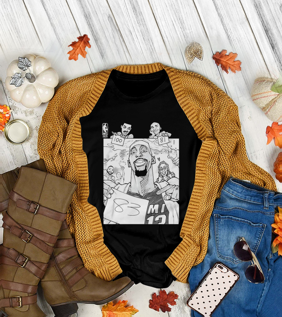 Bam Adebayo 83 Points Wilt Bam Kobe 2nd Highest Scoring Game NBA History Cartoon Miami 13 T-Shirt